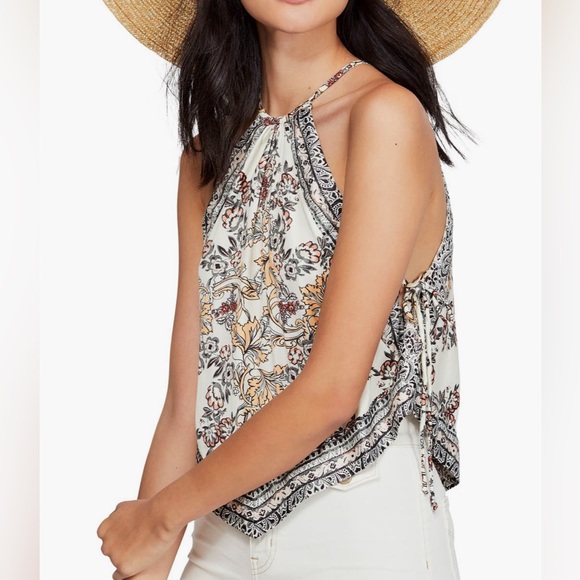 Free People Sofia Print Halter Top - Picture 1 of 4